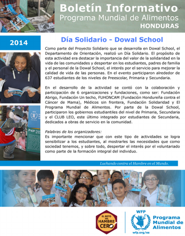 Honduras: boletines informativos mensuales del 2014