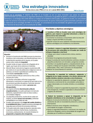 Estrategia del PMA en Ecuador 2012-2016
