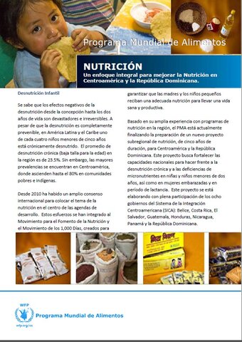 Nutrición en Centroamérica y la República Dominicana